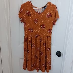 Forever 21 Mustard Floral Dress
